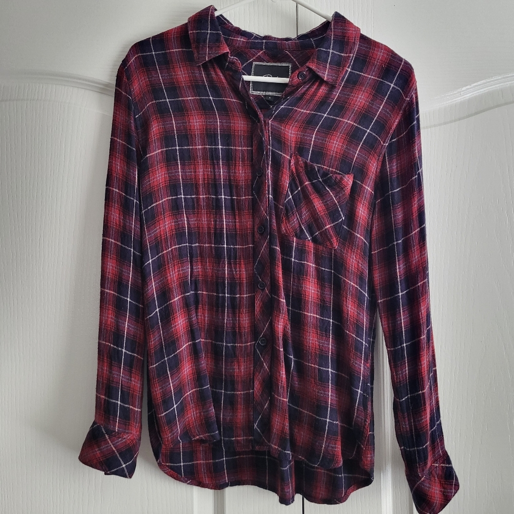 Rails Plaid Flannel size S red white blue Fall WESTERN CABINCORE